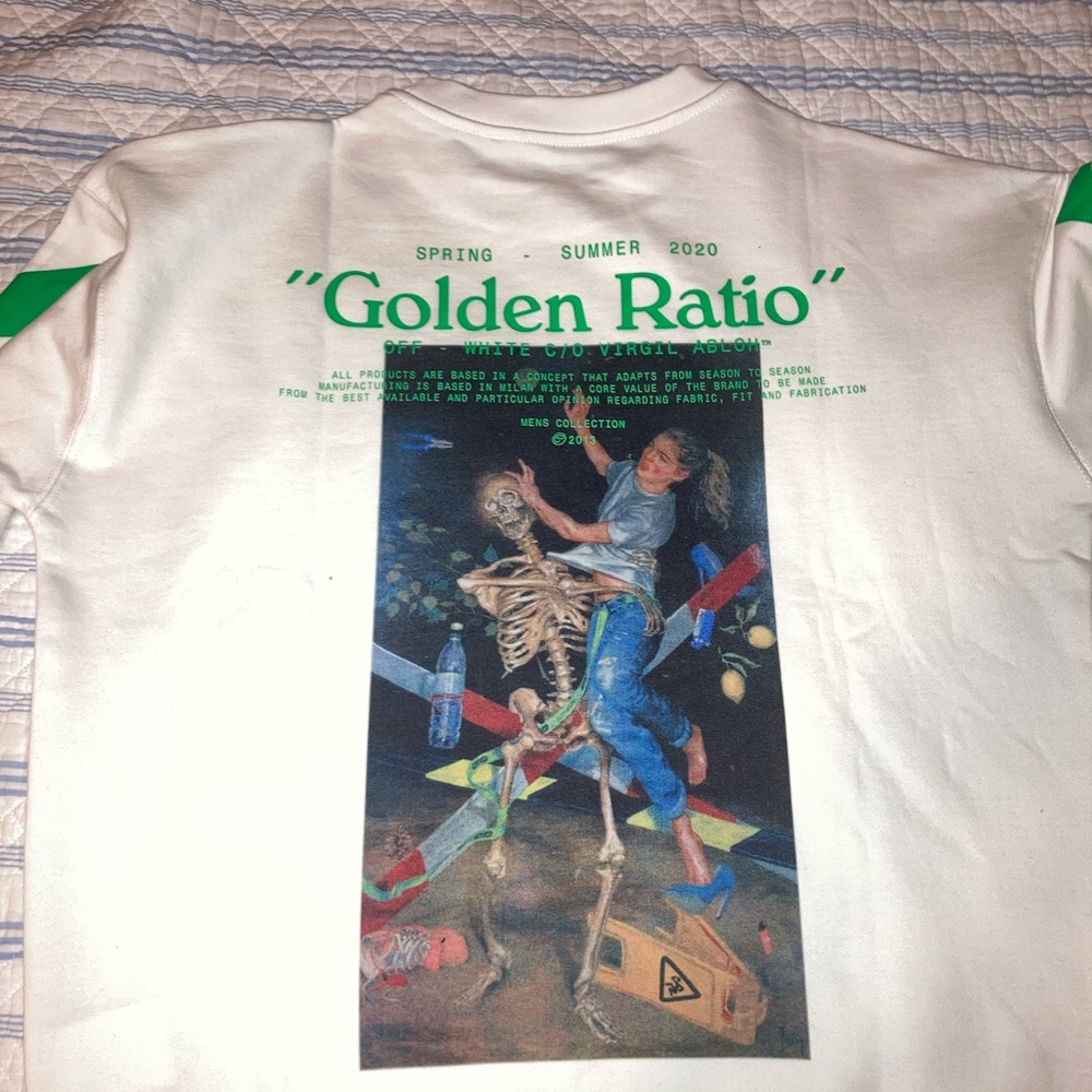 Authentic Mens L Off-White “Golden Ratio” Crewneck Sweater